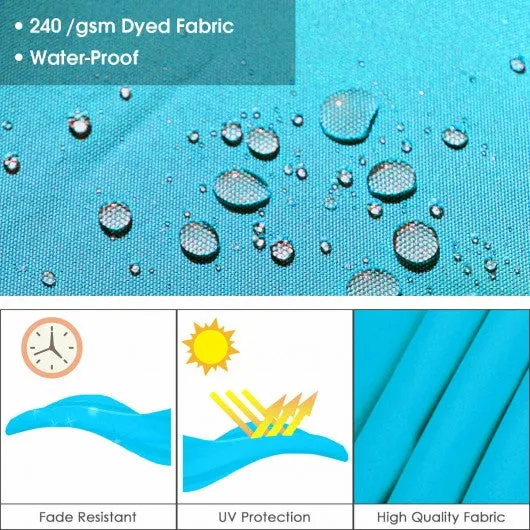 10 Ft 360 Degree Tilt Aluminum Square Patio Offset Cantilever Umbrella-Blue