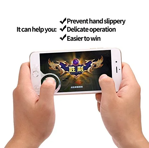 2 PCS 2017 New Hot Mobile Game Joystick Game KESHEE Sucker Paste King Glory Handle Artifact Flat Cell phone Hand Touch Button for Mobile Phone Funny Game Controller(Transparent）
