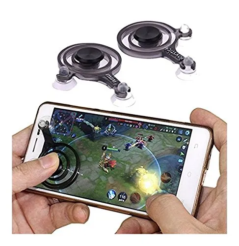 2 PCS 2017 New Hot Mobile Game Joystick Game KESHEE Sucker Paste King Glory Handle Artifact Flat Cell phone Hand Touch Button for Mobile Phone Funny Game Controller(Transparent）