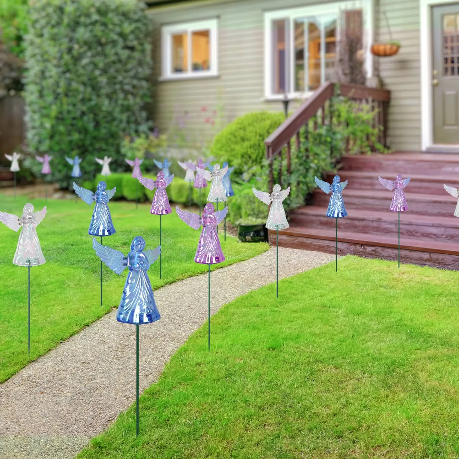 2 Piece Purple Angel WindyWing Garden Stakes, 4.5 by 30 Inches