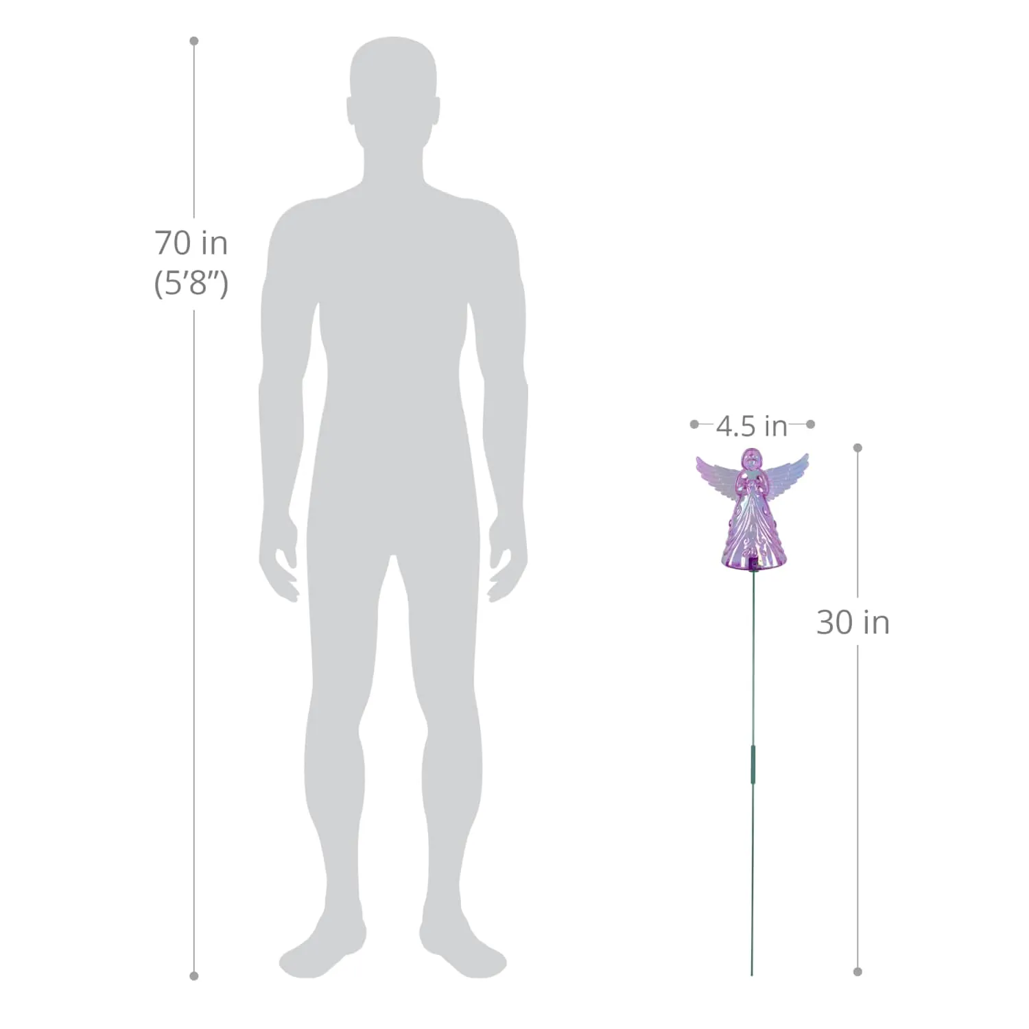 2 Piece Purple Angel WindyWing Garden Stakes, 4.5 by 30 Inches