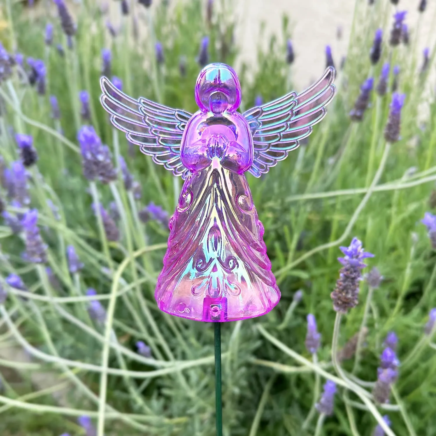 2 Piece Purple Angel WindyWing Garden Stakes, 4.5 by 30 Inches