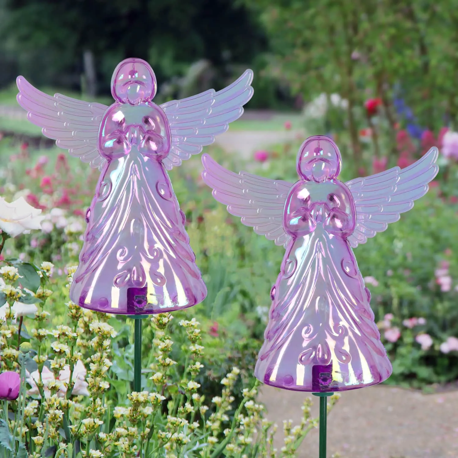 2 Piece Purple Angel WindyWing Garden Stakes, 4.5 by 30 Inches