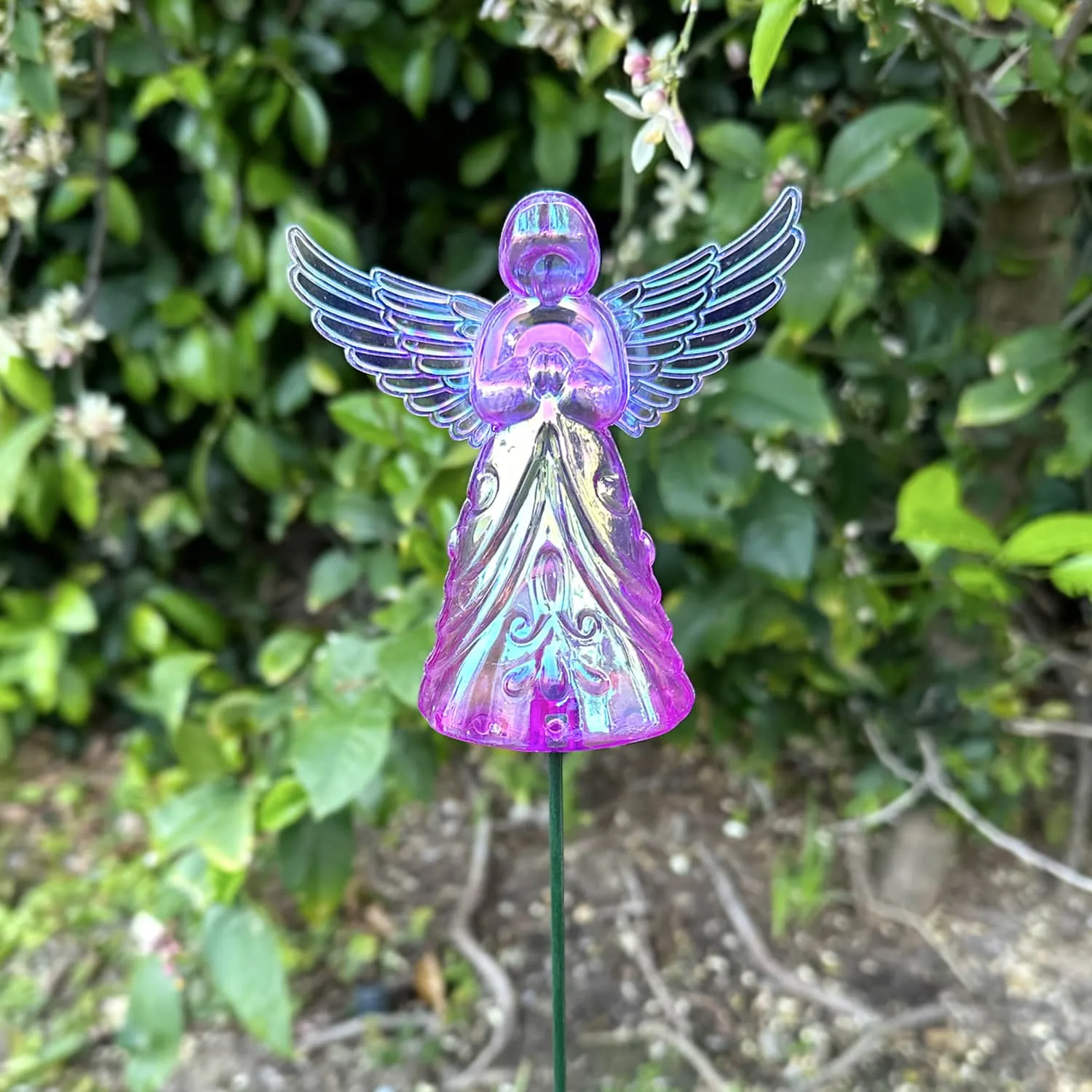 2 Piece Purple Angel WindyWing Garden Stakes, 4.5 by 30 Inches