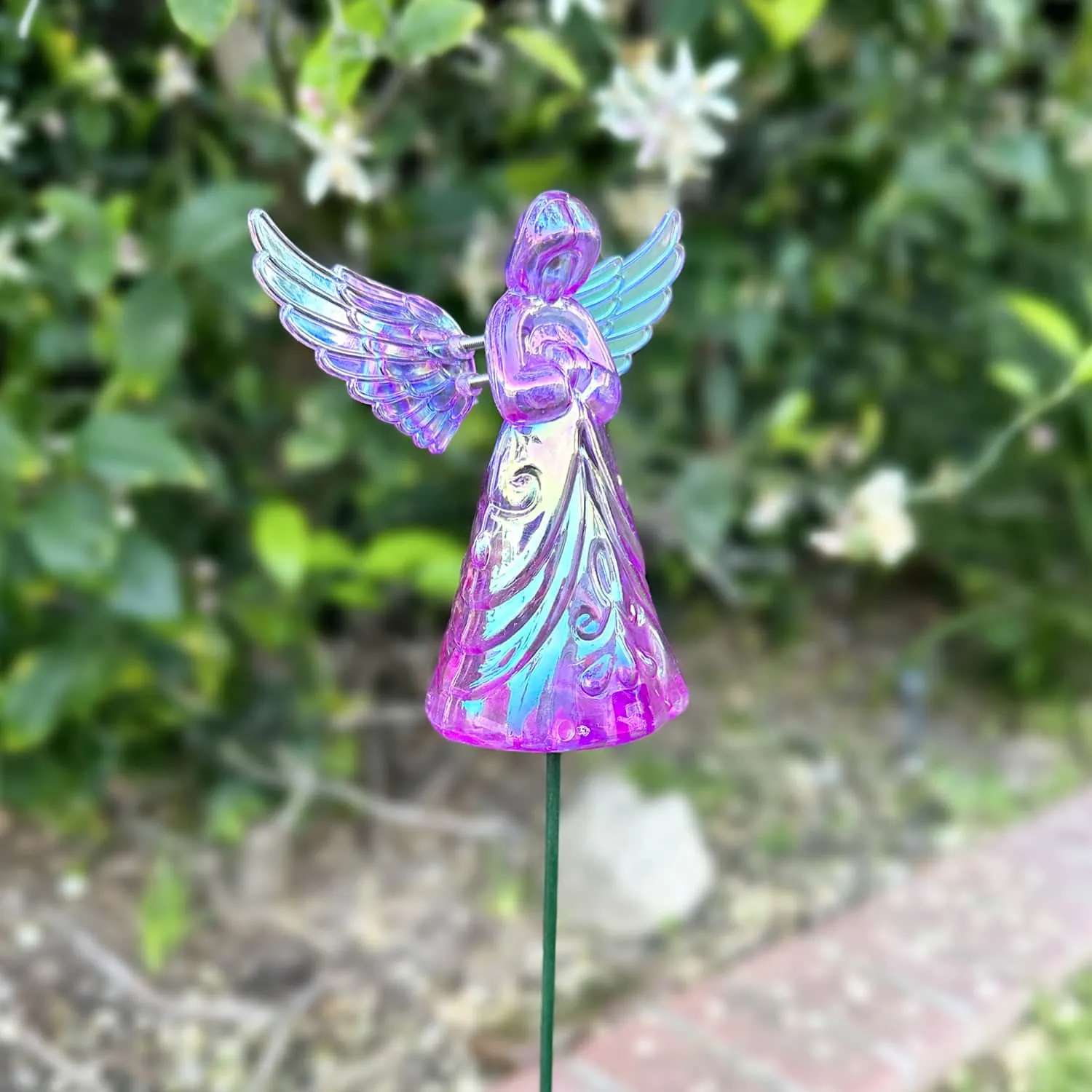 2 Piece Purple Angel WindyWing Garden Stakes, 4.5 by 30 Inches