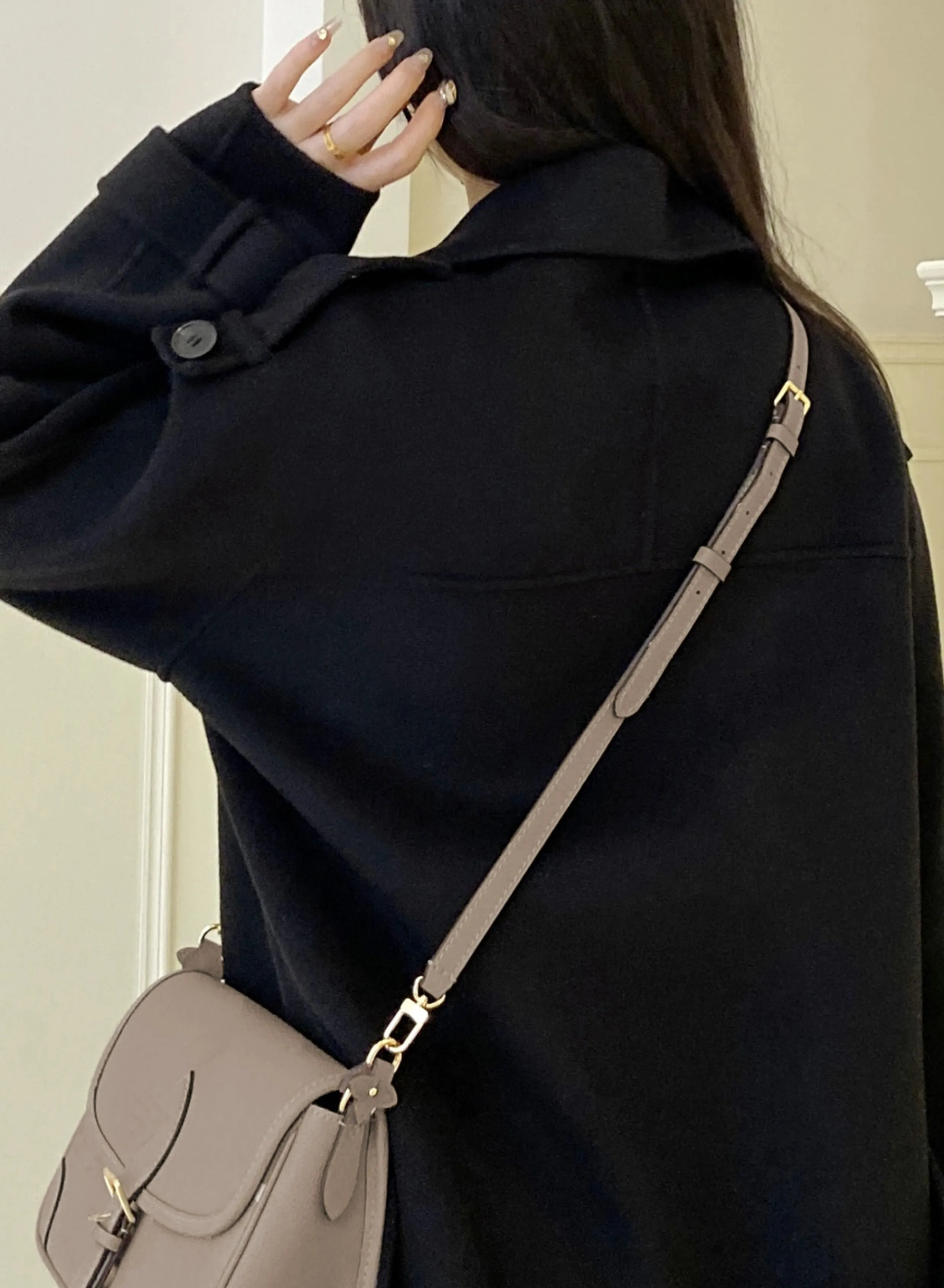 Adjustable crossbody strap replacement for Mini Pochette Accessoires, genuine leather material