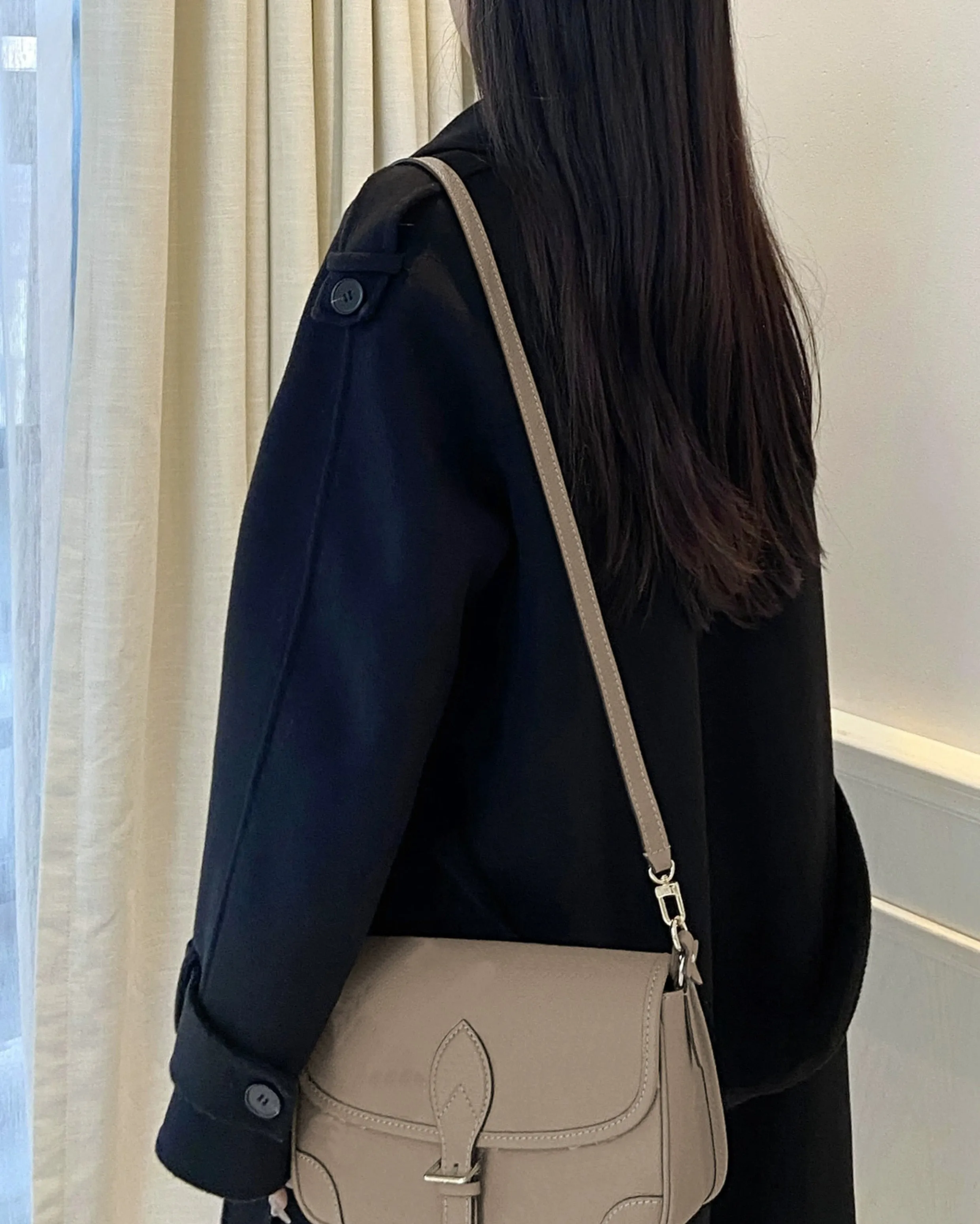Adjustable crossbody strap replacement for Mini Pochette Accessoires, genuine leather material
