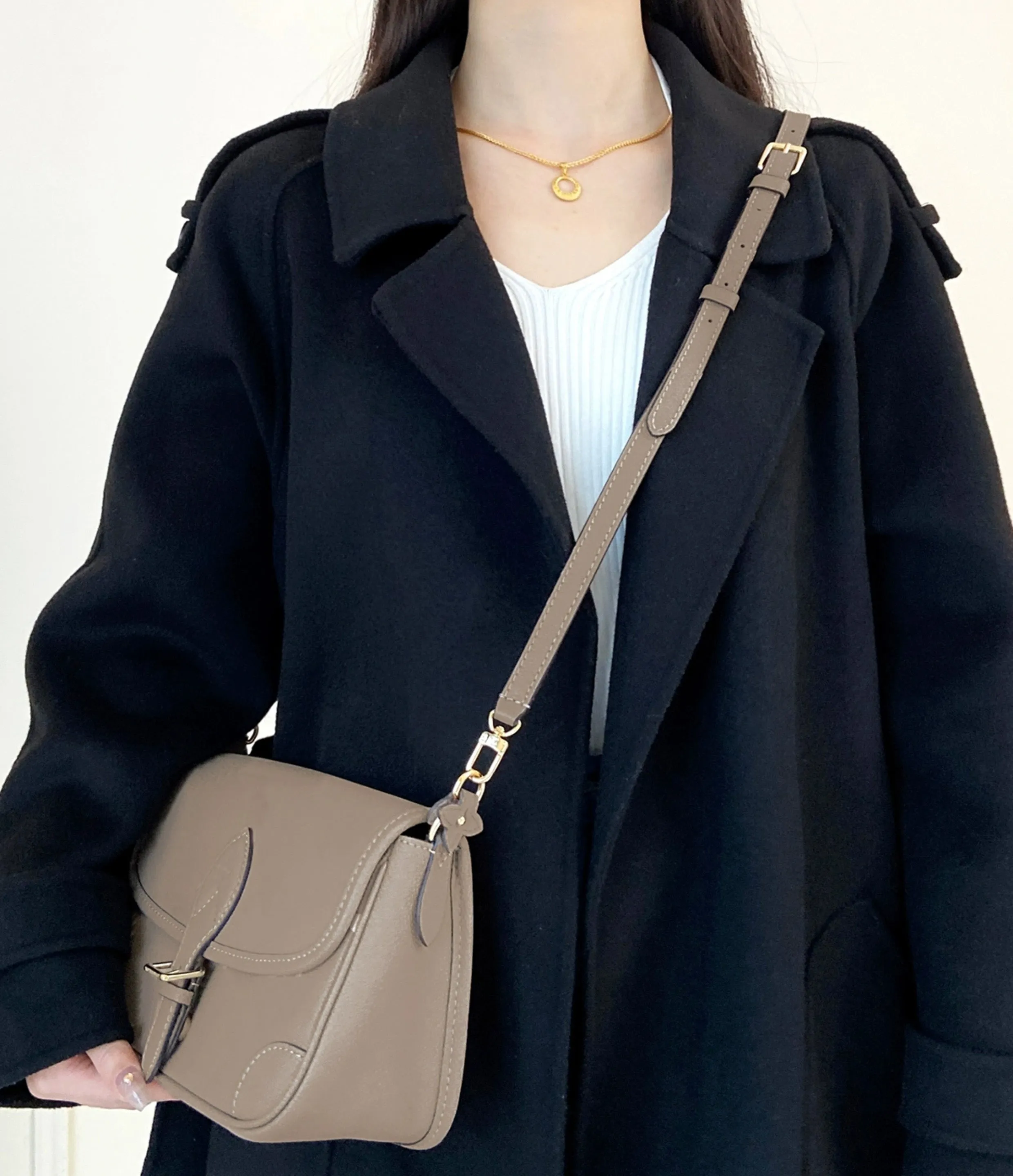 Adjustable crossbody strap replacement for Mini Pochette Accessoires, genuine leather material