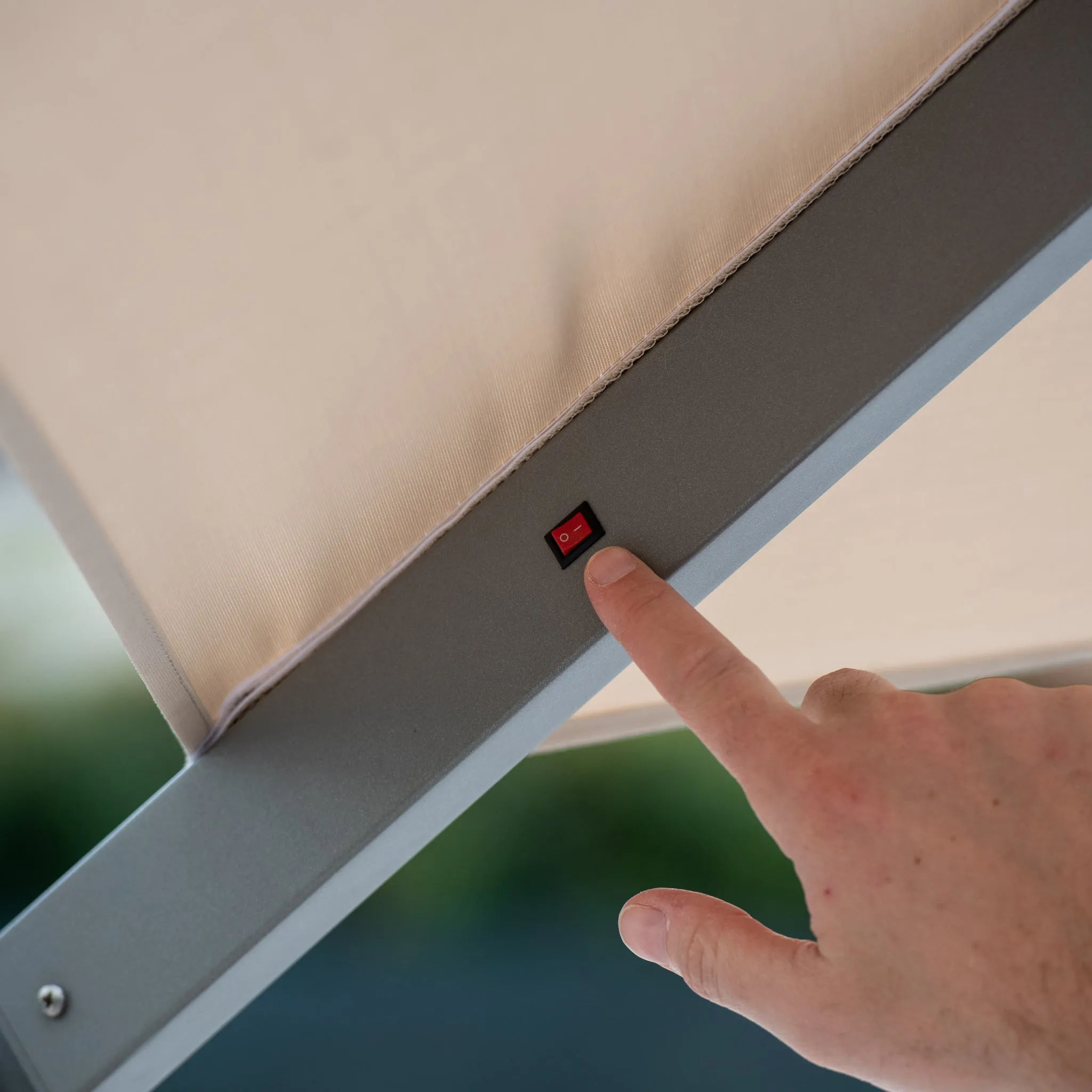 Ares 3.5m Round Cantilever Parasol with Solar powered LED Lights in Beige