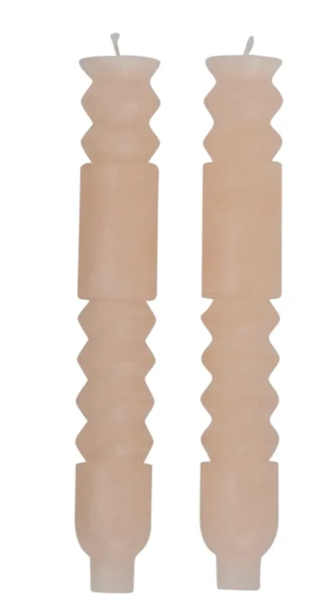 Aria Totem Taper Candle Sticks, Set of 2