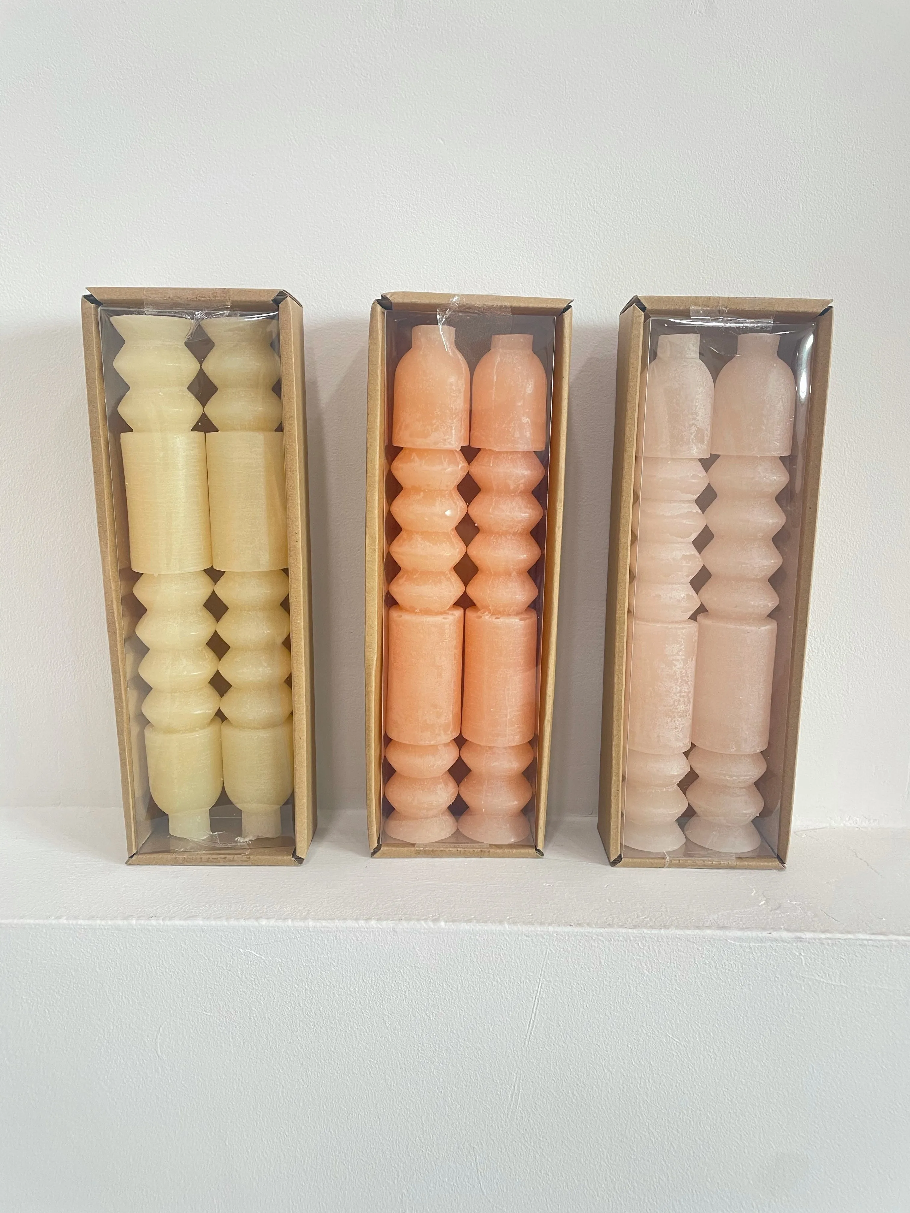 Aria Totem Taper Candle Sticks, Set of 2