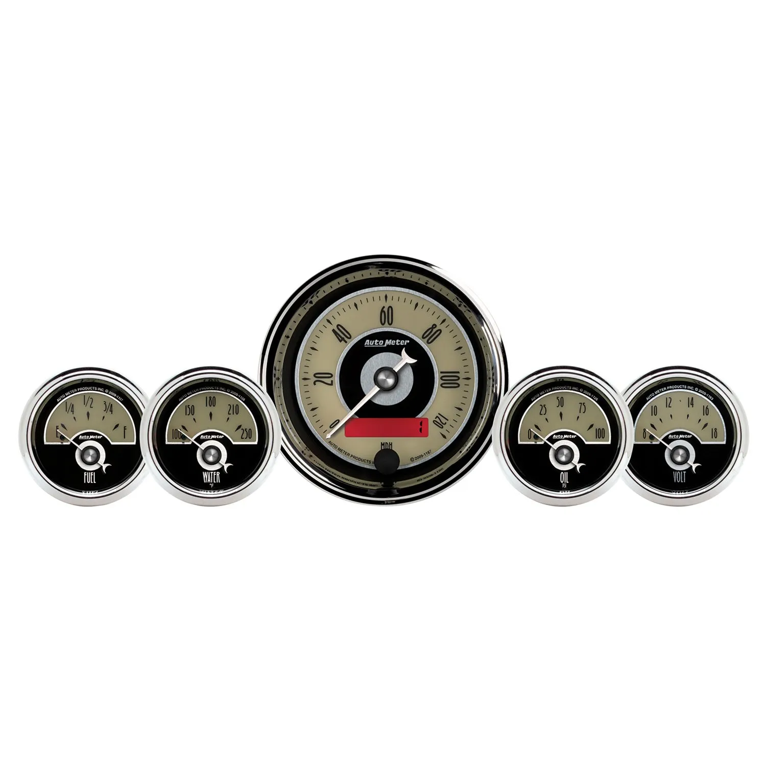 AutoMeter 1100 GAUGE KIT; 5 PC.; 3 3/8in./2 1/16in.; ELEC. SPEEDOMETER; CRUISER AD