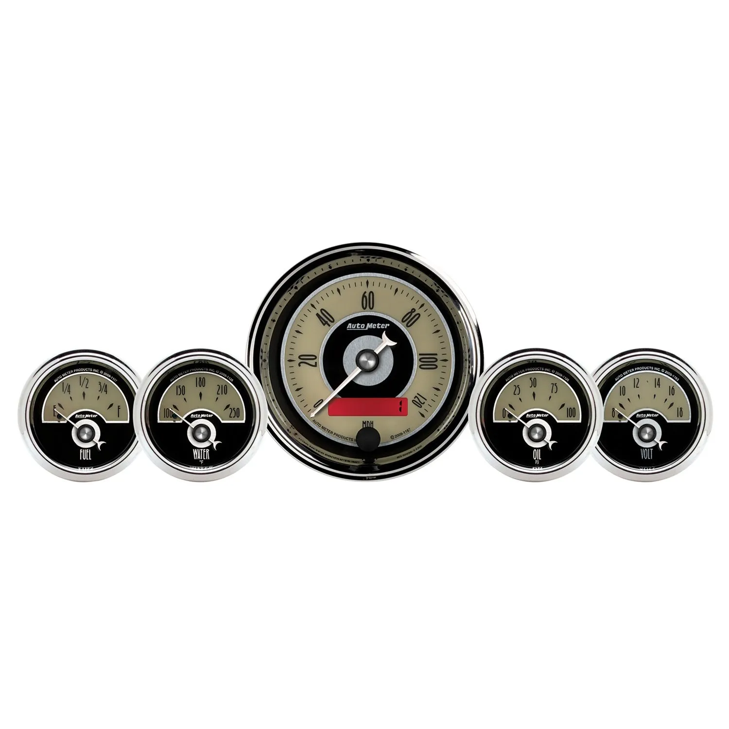 AutoMeter 1100 GAUGE KIT; 5 PC.; 3 3/8in./2 1/16in.; ELEC. SPEEDOMETER; CRUISER AD