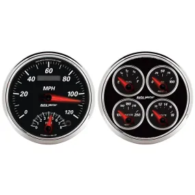 AutoMeter 1204 2 PC. GAUGE KIT; 5in. QUAD/SPEEDOMETER; 240-33 O; DESIGNER BLACK II