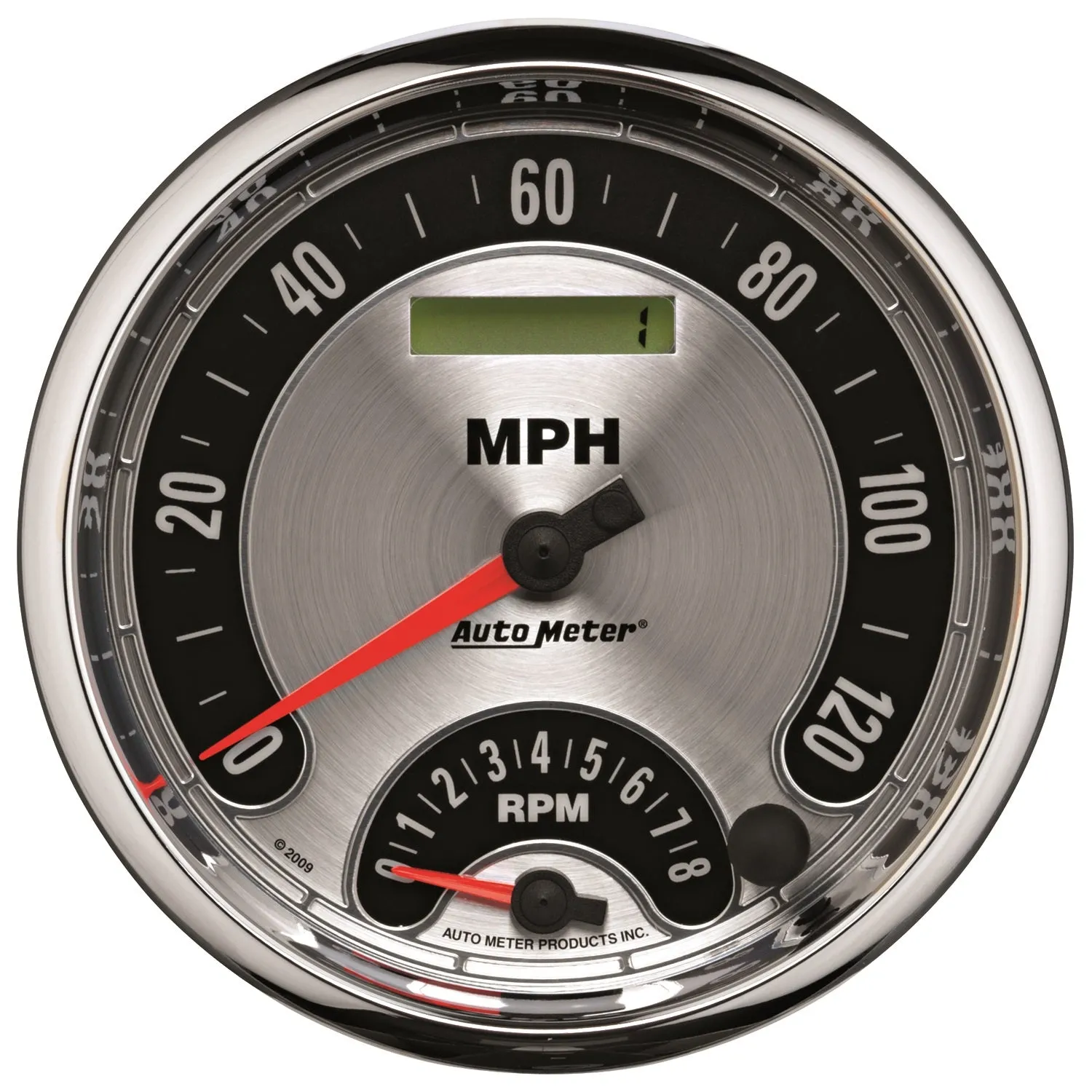AutoMeter 1295 GAUGE; TACH/SPEEDO; 5in.; 160MPH/8K RPM; ELEC. PROGRAM.; AMER. MUSCLE