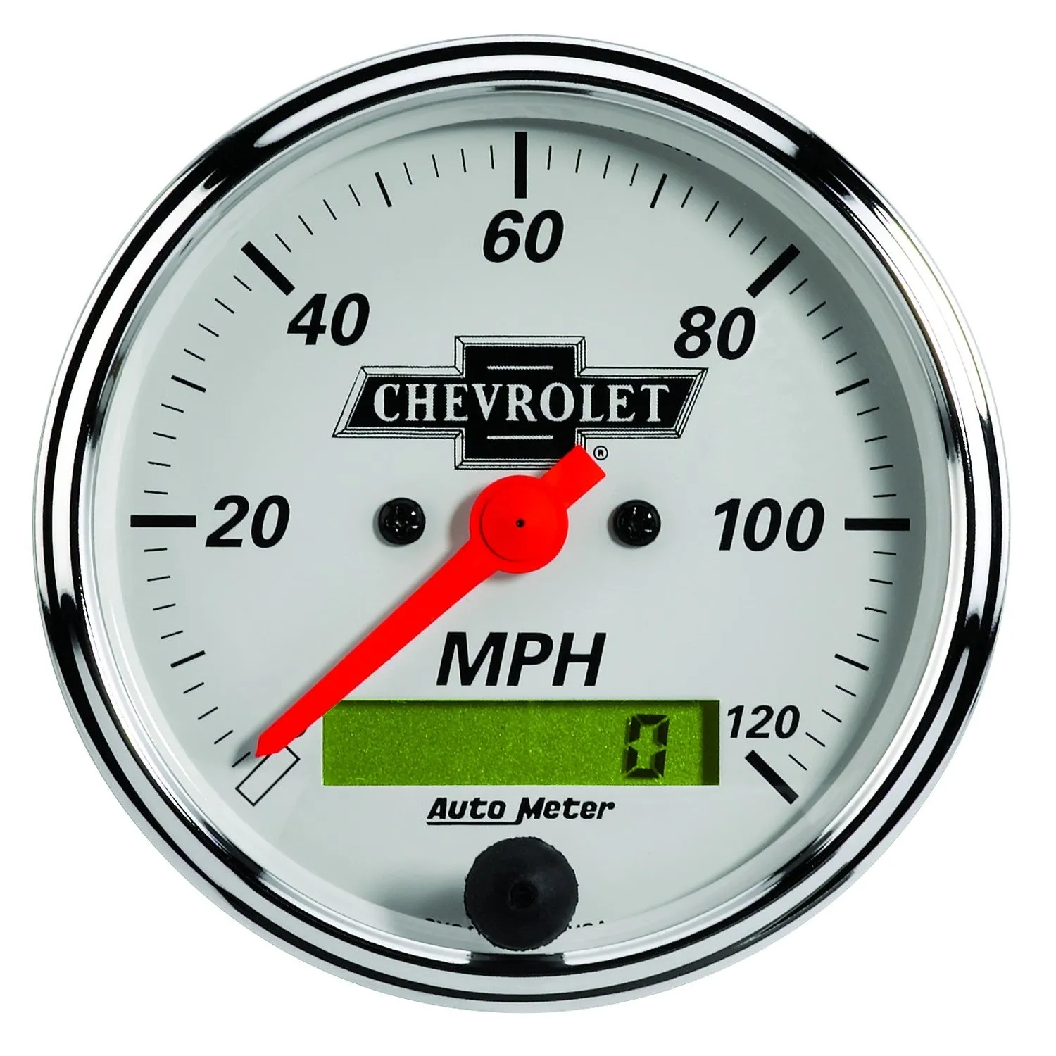 AutoMeter 1388-00408 GAUGE; SPEEDO; 3 1/8in.; 120MPH; ELEC PROG W/LCD ODO; CHEVROLET HERITAGE BOWTIE
