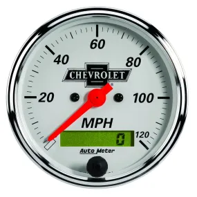 AutoMeter 1388-00408 GAUGE; SPEEDO; 3 1/8in.; 120MPH; ELEC PROG W/LCD ODO; CHEVROLET HERITAGE BOWTIE