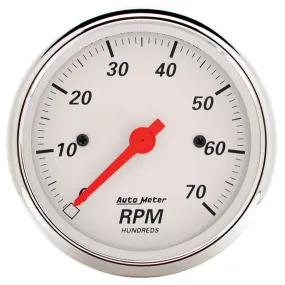 AutoMeter 1398 GAUGE; TACHOMETER; 3 1/8in.; 7K RPM; IN-DASH; ARCTIC WHITE