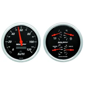 AutoMeter 1403 2 PC. GAUGE KIT; 5in. QUAD/SPEEDOMETER; 240-33 O; DESIGNER BLACK