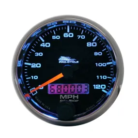 AutoMeter 19340 GAUGE; SPEEDO; 2 5/8in.; 120 MPH; ELEC; BLACK; PRO-CYCLE