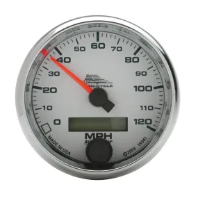 AutoMeter 19341 GAUGE; SPEEDO; 2 5/8in.; 120 MPH; ELEC; WHITE; PRO-CYCLE