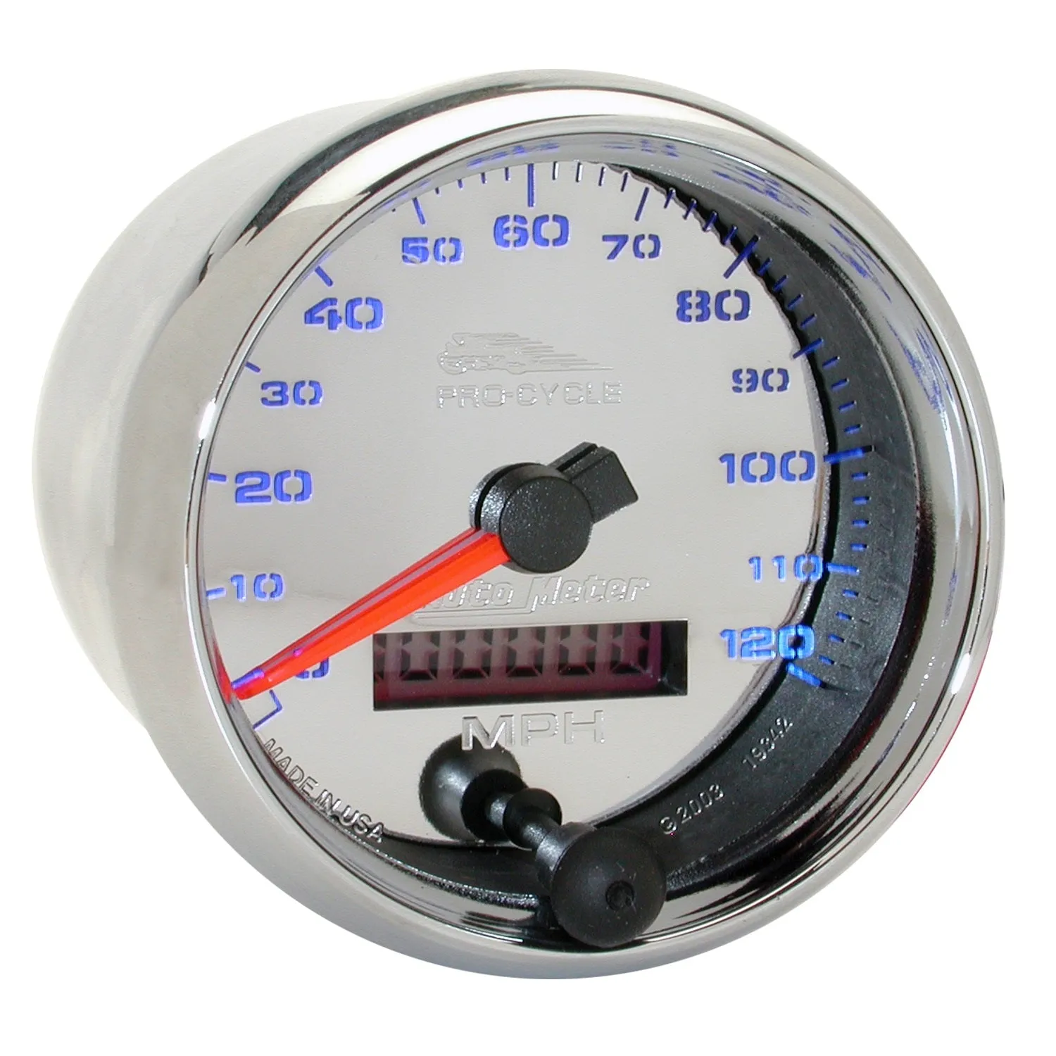 AutoMeter 19342 GAUGE; SPEEDO; 2 5/8in.; 120 MPH; ELEC; CHROME; PRO-CYCLE