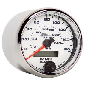 AutoMeter 19345 GAUGE; SPEEDO; 2 5/8in.; 160 MPH/260KM/H; ELEC; WHITE; PRO-CYCLE