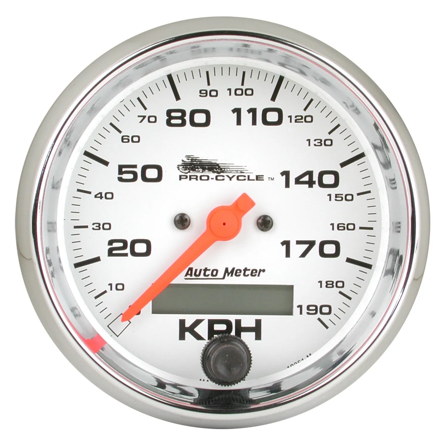 AutoMeter 19351 GAUGE; SPEEDO; 3 3/4in.; 120 MPH; ELEC; WHITE; PRO-CYCLE