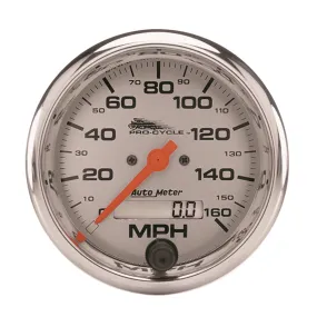 AutoMeter 19356 GAUGE; SPEEDO; 3 3/4in.; 160 MPH; ELEC; SILVER; PRO-CYCLE