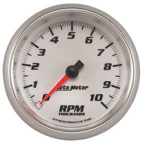 AutoMeter 19798 GAUGE; TACHOMETER; 3 3/8in.; 10K RPM; WHITE; PRO-CYCLE