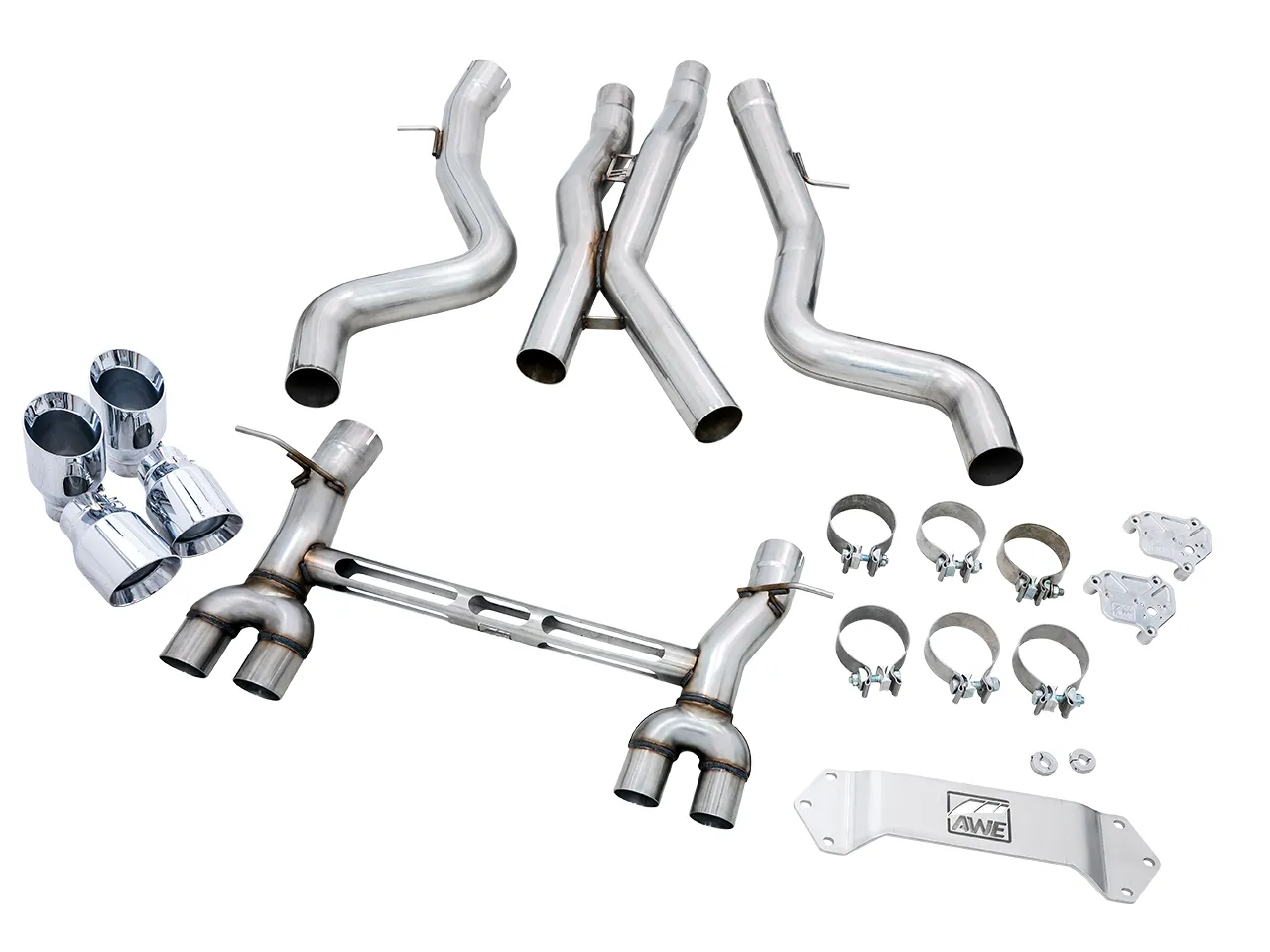 AWE Track Edition Catback Exhaust for BMW F8X M3/M4 - Chrome Silver