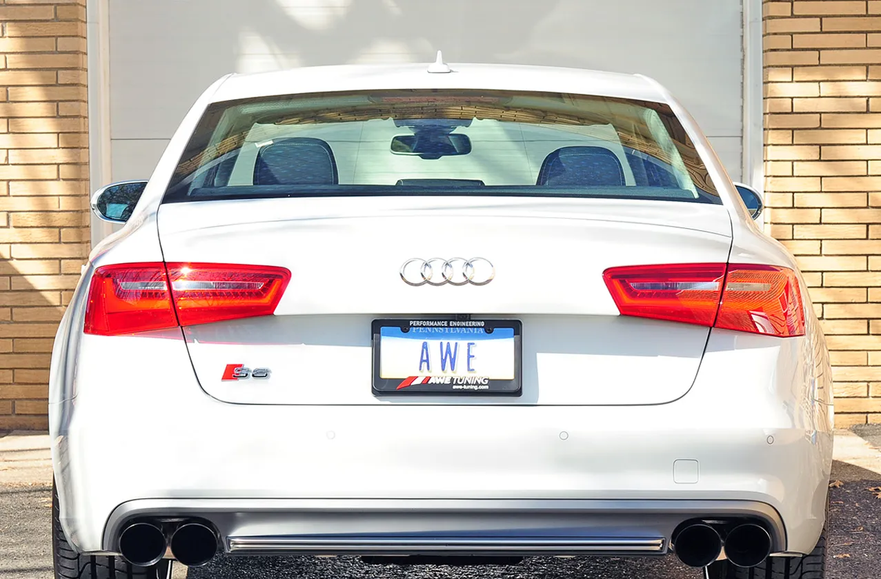 AWE Track Edition Exhaust for Audi C7 S6 4.0T - Diamond Black Tips