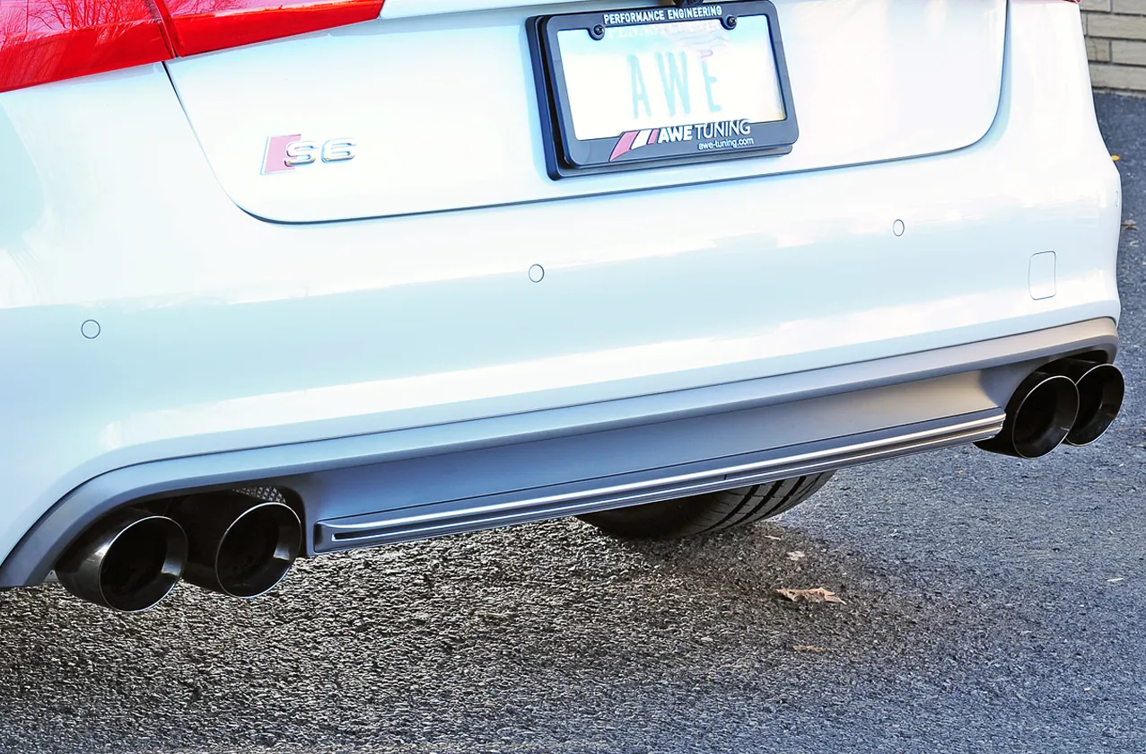 AWE Track Edition Exhaust for Audi C7 S6 4.0T - Diamond Black Tips