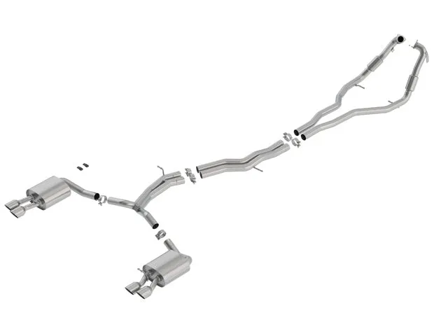 Borla Catback Exhaust Audi S5 Sportback 3.0L V6 Turbo w/ Electric Exhaust Valve [S-Type] (18-19) Silver/Brushed