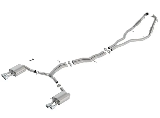 Borla Catback Exhaust Audi S5 Sportback 3.0L V6 Turbo w/ Electric Exhaust Valve [S-Type] (18-19) Silver/Brushed