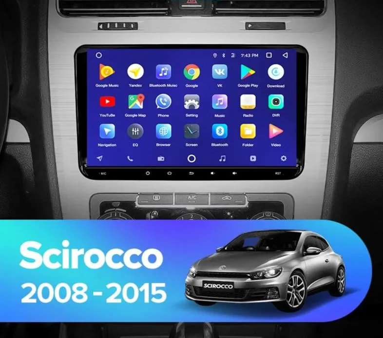 Car Dealz 9" Android 10.0 Volkswagen Scirocco 2008-2015 w CAM In Dash Plus OEM Fascia