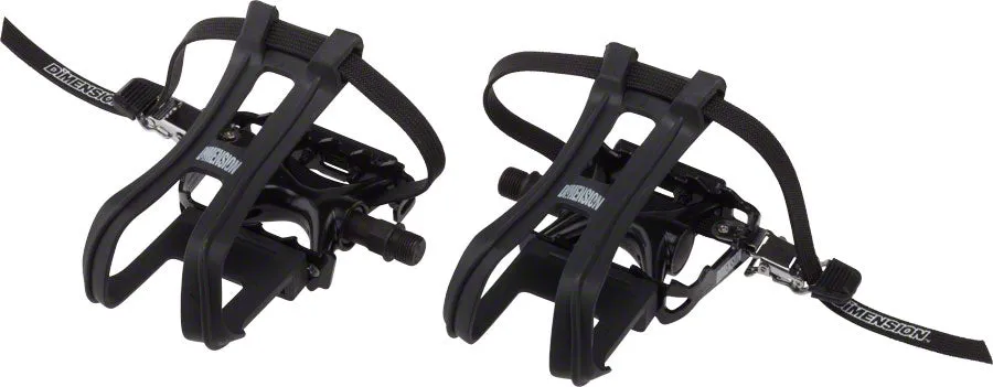 Dimension Combo Compe Pedal/Toe clip Set 9/16" Aluminum