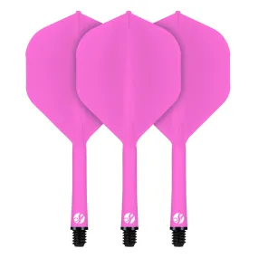 Flight Deck Pink One Piece Dart Flight and Shaft System by Shot