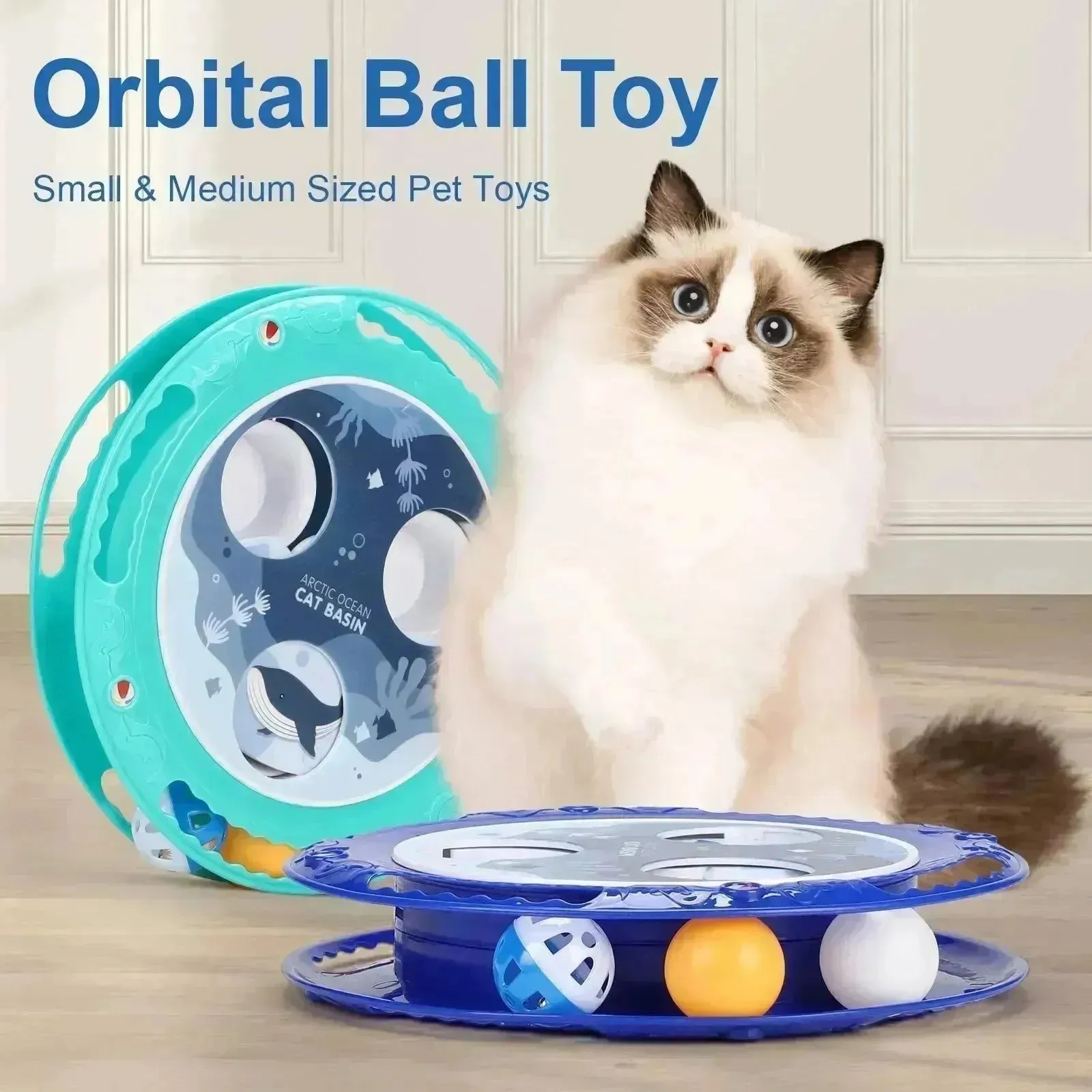 Interactive 360° Rotating Electric Cat Ball Toy – Non-Slip Turntable