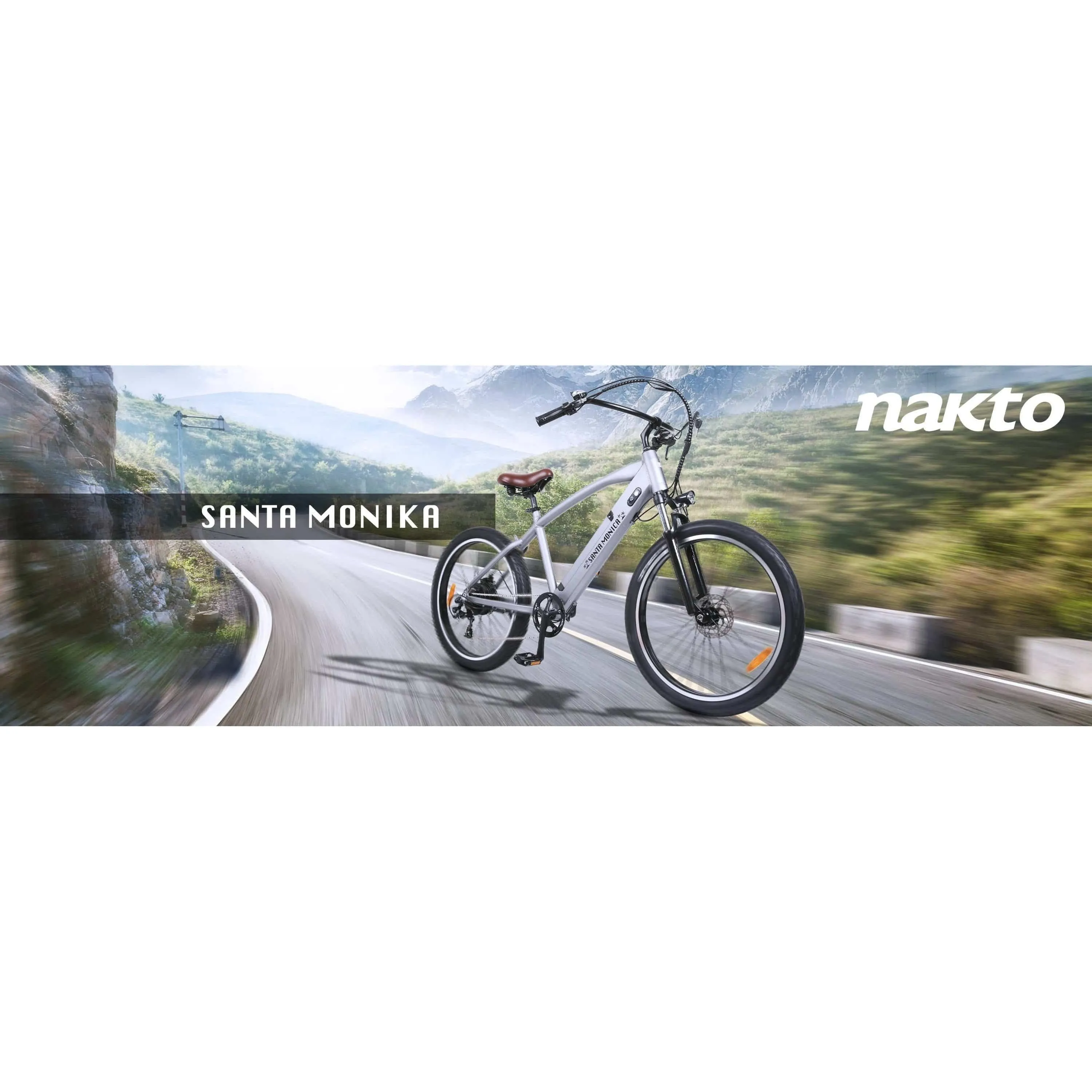 NAKTO, Santa Monica, Easy Riding 26" Cruiser - 500 Watt, 48V