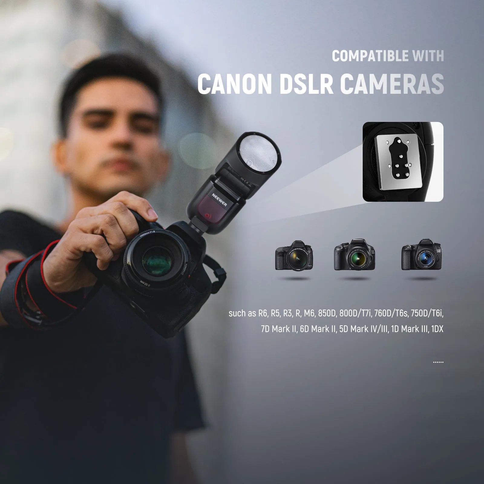 NEEWER Z1-C TTL Round Head Flash Speedlite for Canon