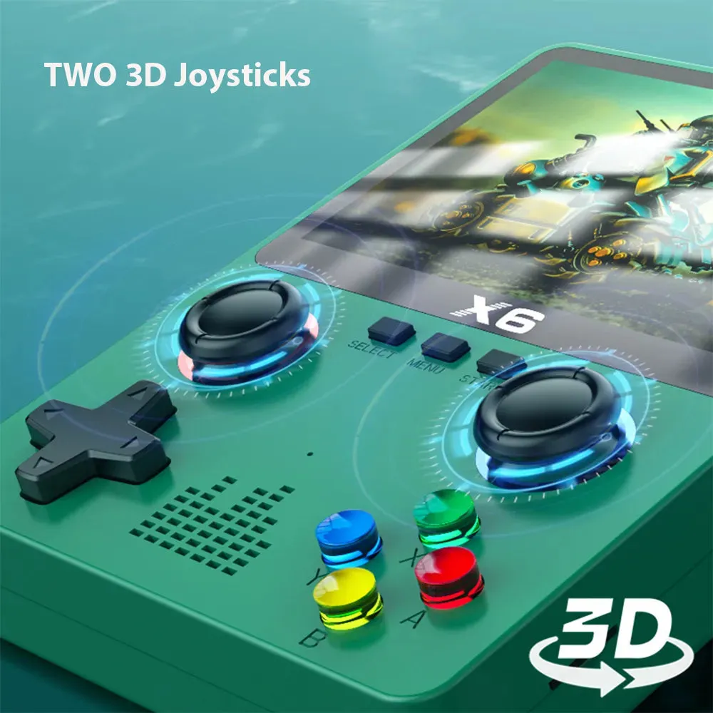 New X6 3.5Inch IPS Screen Handheld Game Player Dual Joystick 11 Simulators GBA Video Game Console for Kids Gifts