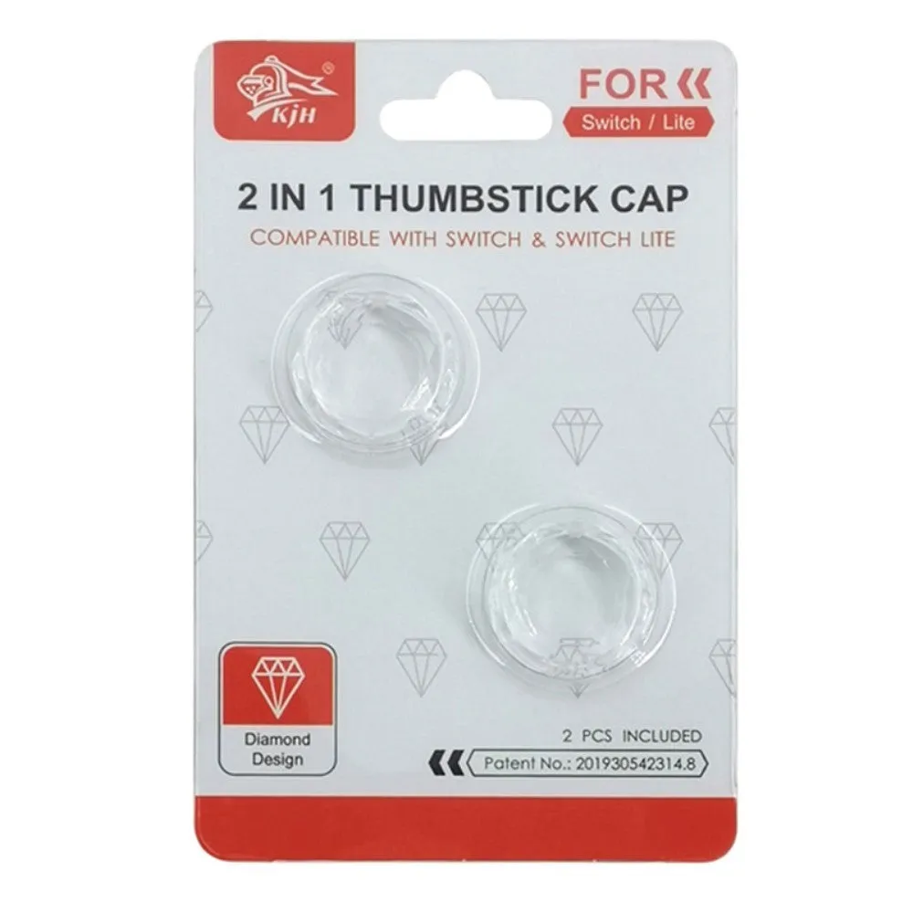Nintendo Switch / Switch Lite Akryl Joystick Thumb Stick Grip Cap - Gennemsigtig
