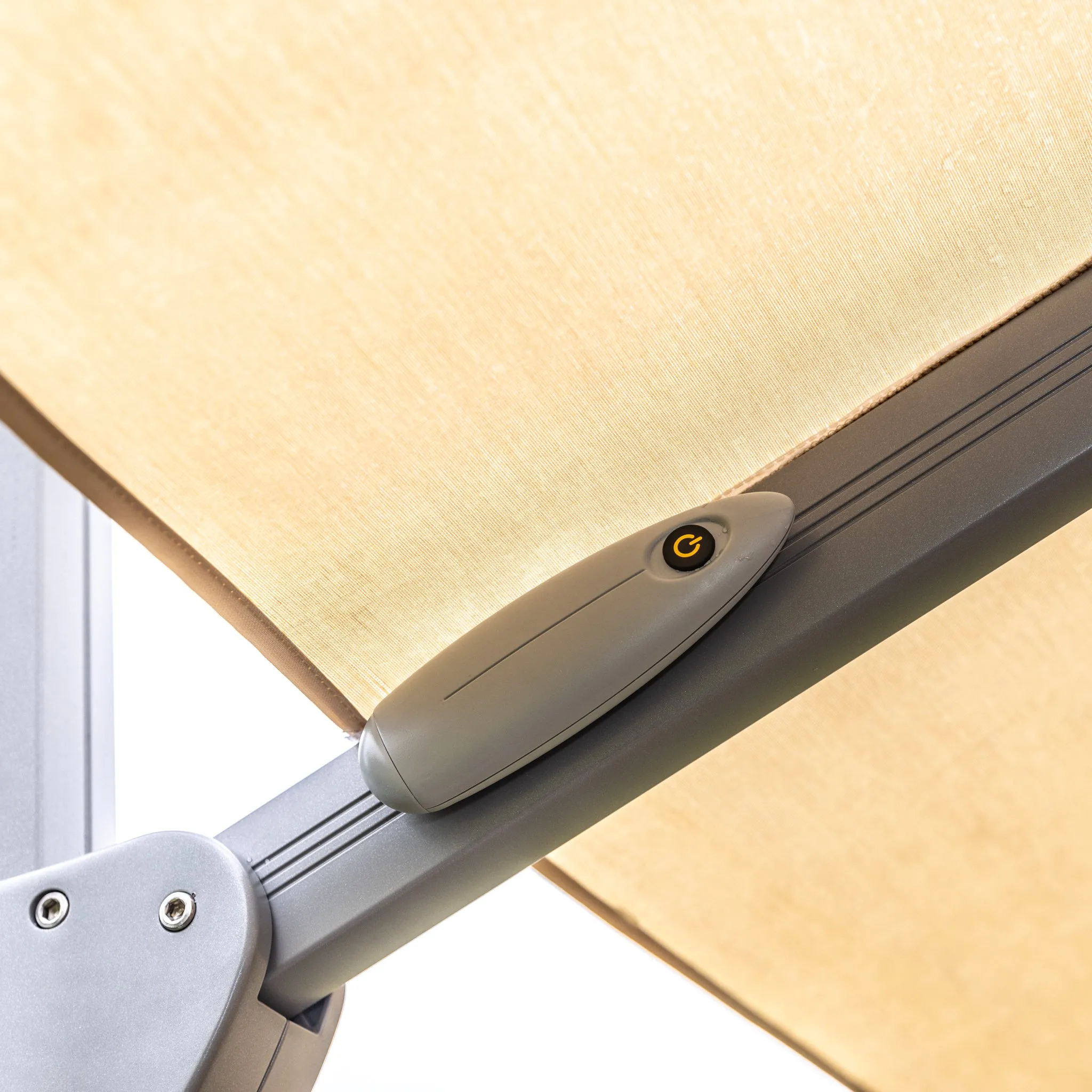 Pallas 4m x 3m Rectangular Cantilever Parasol with LED Lighting in Beige