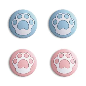 PlayVital Cat Paw Cute Switch Thumb Grip Caps, Heaven Blue & Pale Red Joystick Caps for NS Switch Lite, Silicone Analog Cover Thumbstick Grips for Joycon of Switch OLED - NJM1126