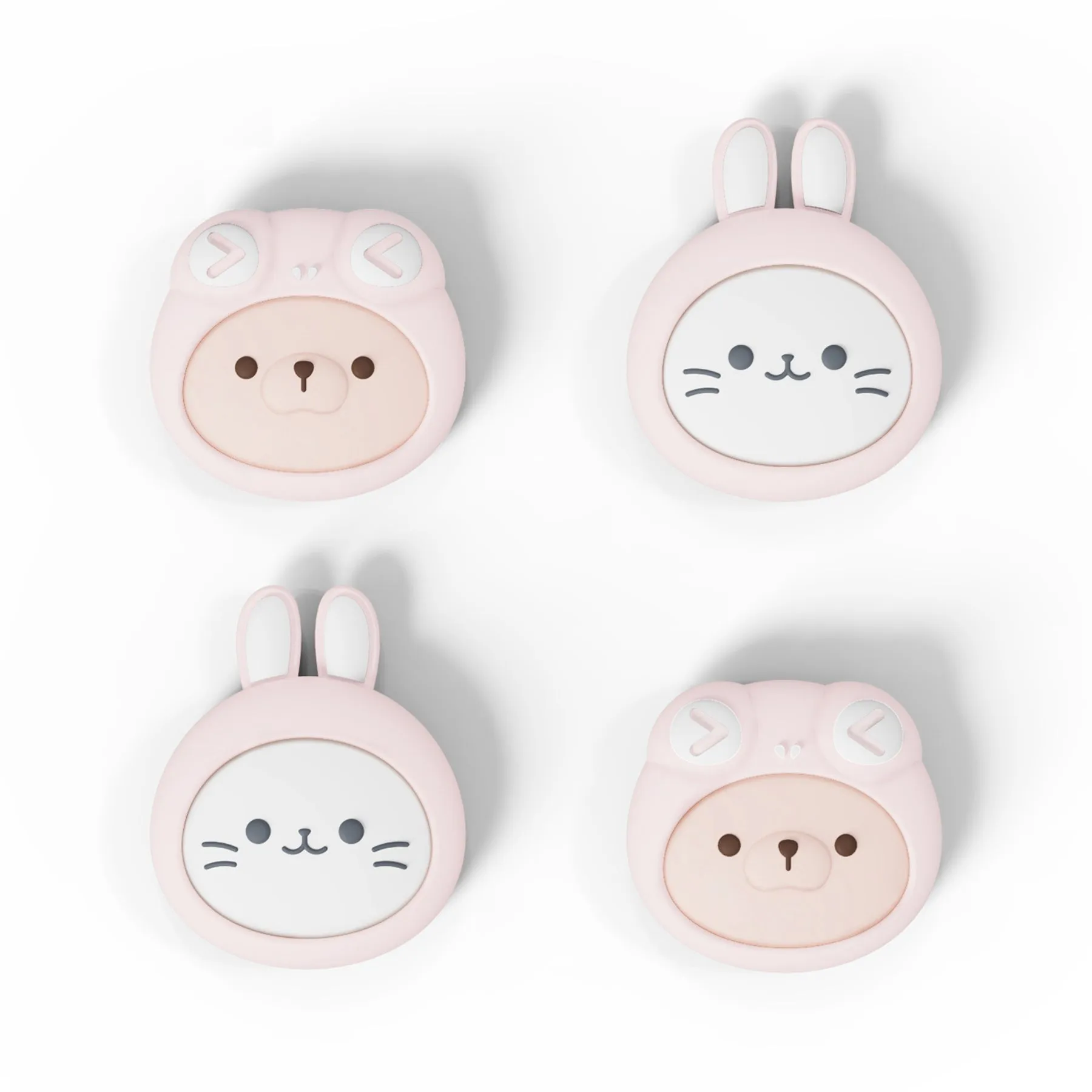 PlayVital Cosplaying Kitten & Puppy Switch Thumb Grip Caps, Joystick Caps for NS Switch Lite, Silicone Analog Cover Thumbstick Grips for Joycon of Switch OLED - Millennial Pink - NJM1173