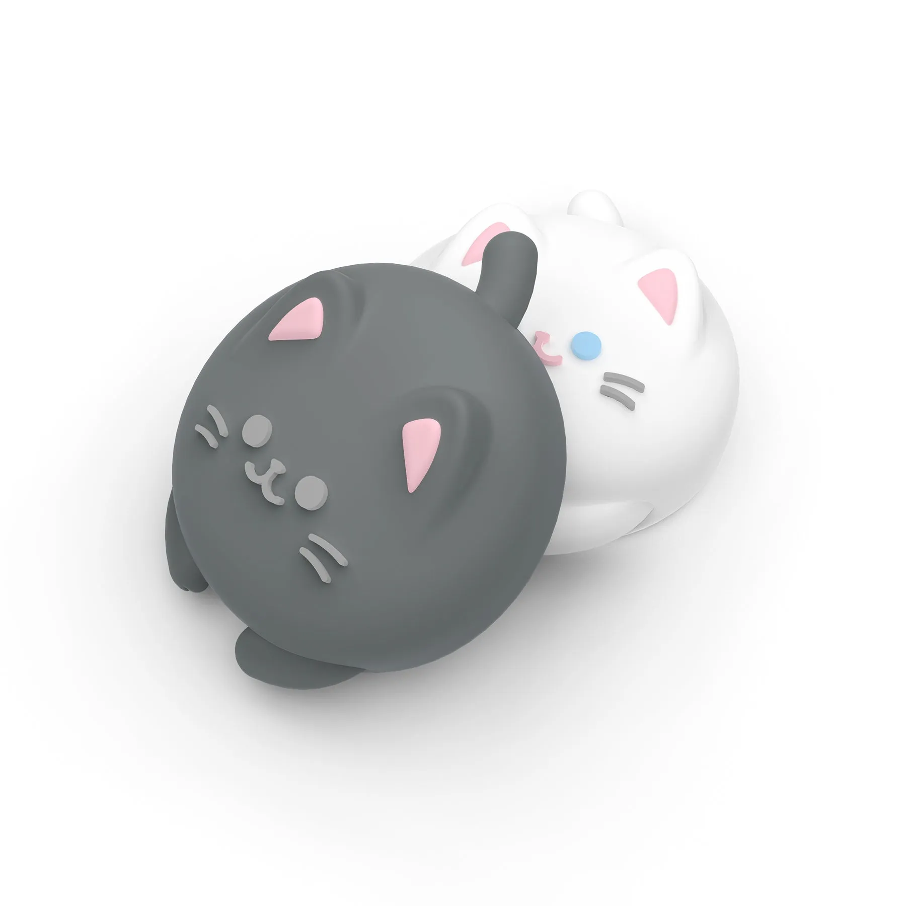 PlayVital Cutie Kitty Cute Switch Thumb Grip Caps, Joystick Caps for NS Switch Lite, Silicone Analog Cover Thumbstick Grips for Joycon of Switch OLED - NJM1164