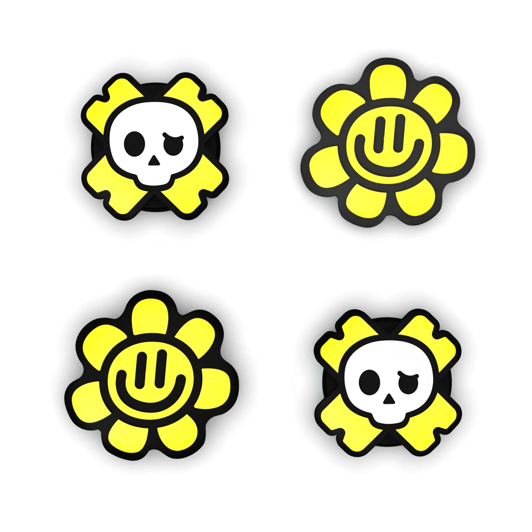 PlayVital Happy & Gloomy Style A Switch Thumb Grip Caps, Joystick Caps for NS Switch Lite, Silicone Analog Cover Thumbstick Grips for Joycon of Switch OLED - NJM1201