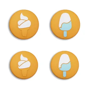 PlayVital Ice Cream Cute Switch Thumb Grip Caps, Caution Yellow Joystick Caps for NS Switch Lite, Silicone Analog Cover Thumbstick Grips for Joycon of Switch OLED - NJM1106