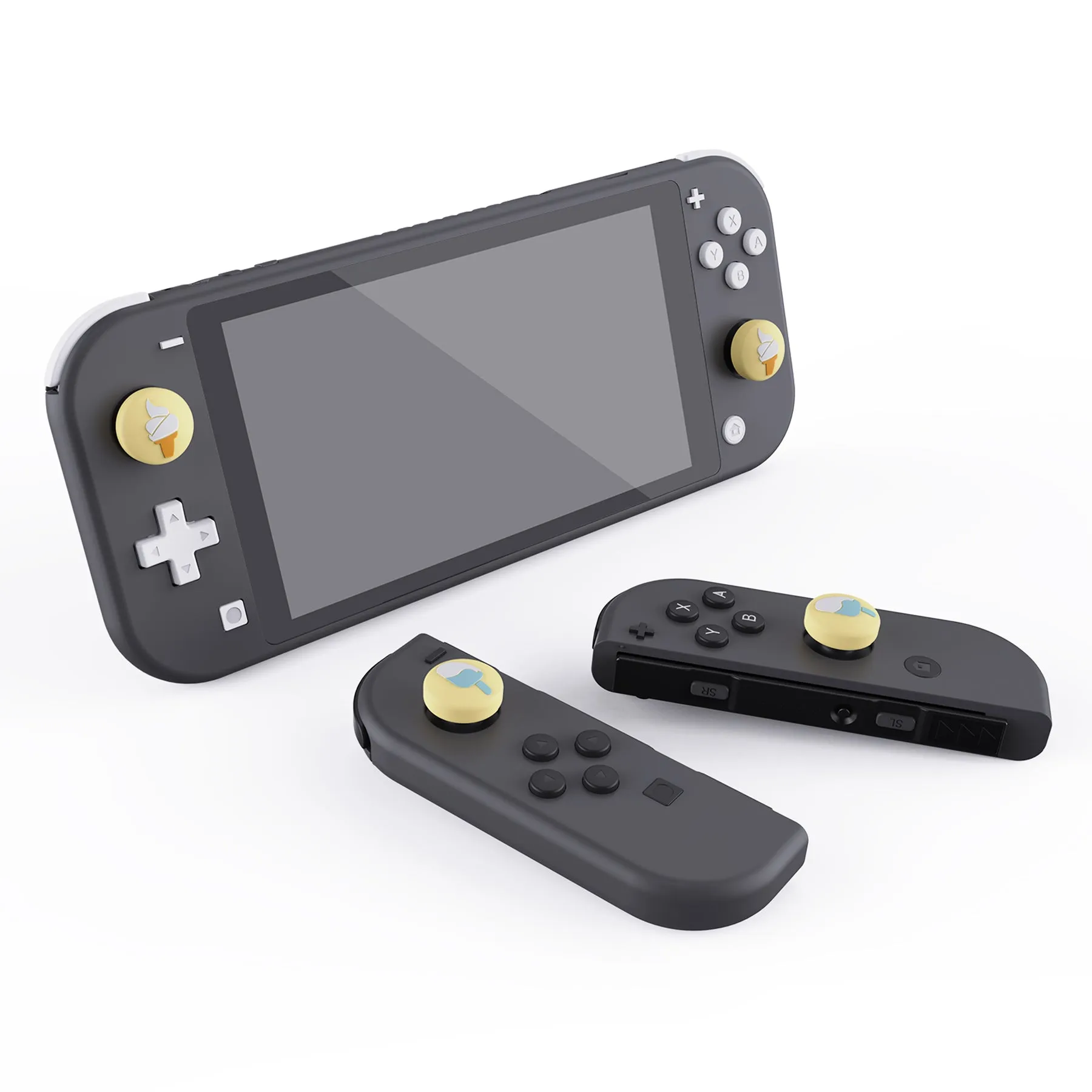 PlayVital Ice Cream Cute Switch Thumb Grip Caps, Cream Yellow Joystick Caps for NS Switch Lite, Silicone Analog Cover Thumbstick Grips for Joycon of Switch OLED - NJM1107